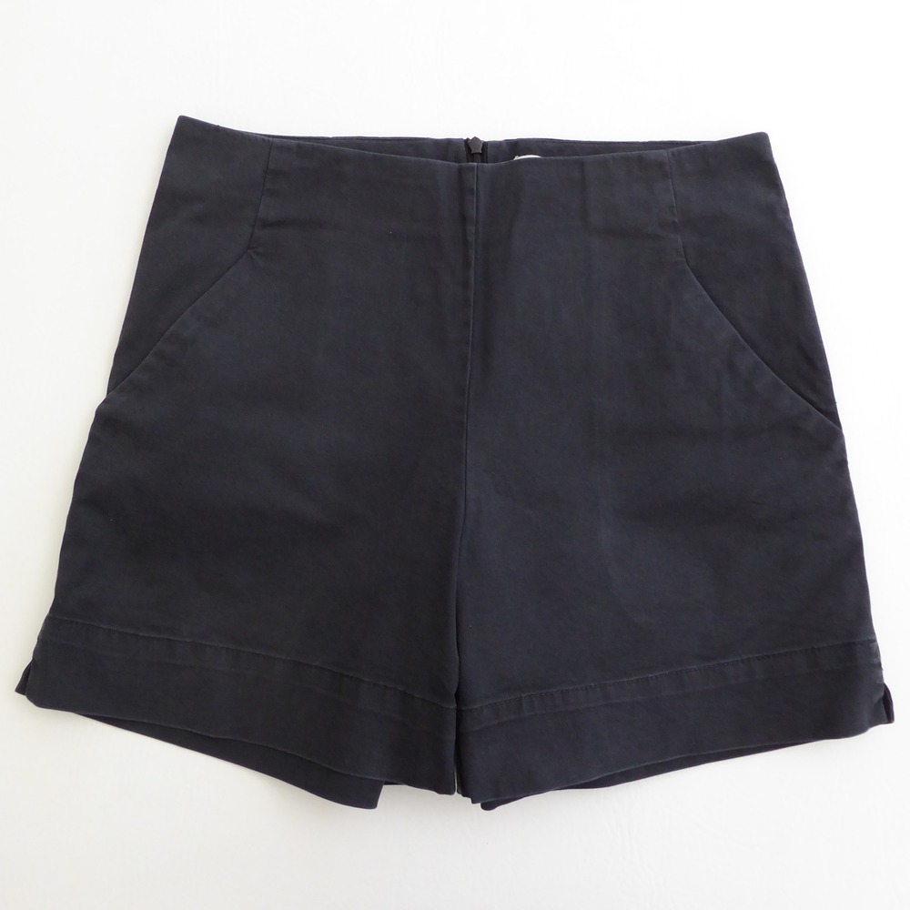 Tommy Bahama Womens Shorts Dark Blue High Rise Flat Front Back Zip Cotton Size 6